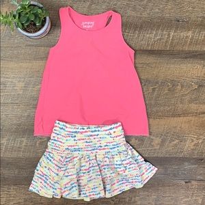 Jumping Beans tank and ruffled skort outfit size 5